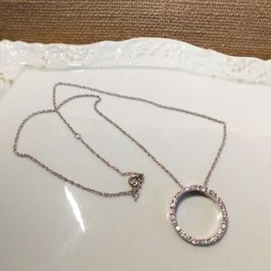 CZ set in Silver Eternity Ring Necklace